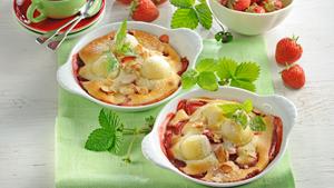 Pfanni Rezept | Miniknödel-Gratin mit Erdbeeren