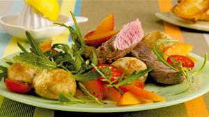 Pfanni Rezept | Rucolasalat mit Lammfilet