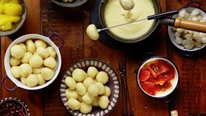 Rezept Käse-Fondue mit Mini-Knödel